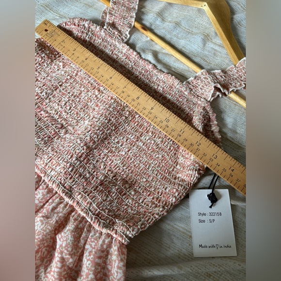 Japna NWT rouched sheer ruffle hem tank top size small pink babydoll - Picture 3 of 7